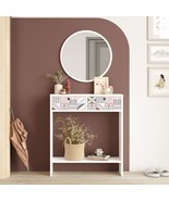 Larris Foyer Console without Mirror, 2 Doors, White UV Print - $5,170.67 MXN