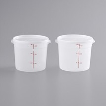 Choice 6 Qt. Translucent Round Polypropylene Food Storage Container &amp; Lid 2/Pack - £54.80 GBP