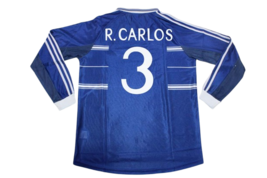 CARLOS RETRO LONG SLEEVE JERSEY SEASON 1998-1999 BLUE COLOR - £45.43 GBP