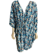 NWT La Blanca White, Blue, Bronze Print V Neck Short Coverup Size 3X - $78.19 CAD