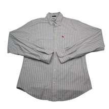 Abercrombie &amp; Fitch Shirt Mens Medium M Blue Striped Muscle Button Up Casual - £14.92 GBP