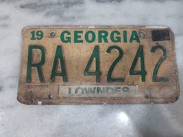 Vintage 1983 Georgia Lowndes County License Plate RA 4242 Expired - £9.34 GBP