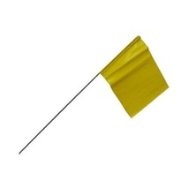 Surveyor'S Stake Flags Yellow 100 Pack 21" Stake 2.5" X 3.5" Flag - £38.82 GBP