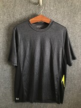 Speedo Activewear Shirt Men&#39;s Size L Dark Gray Short Sleeve 100% Polyester - $9.67