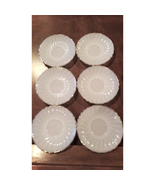 Vintage Anchor Hocking Swirl Milk Glass Saucers - 6 x Saucers - 5.75&quot; - £22.80 GBP