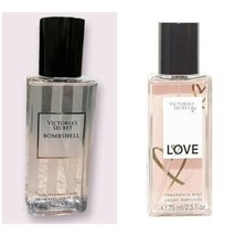 Lot Of 2 Victoria&#39;s Secret Bombshell &amp; Love 2.5 Oz Travel Fragrance Body Mist - £20.57 GBP
