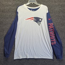 New England Patriots Shirt Mens Sz XL White Blue NFL Long Sleeve Nike Dr... - $21.77