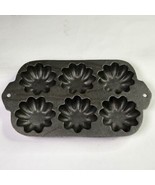 Vintage Turks Head Cast Iron Cornbread Muffin Gem Pan 6 Hole Marked Made... - $493.84 MXN