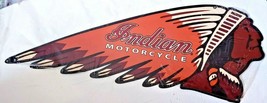 20&quot; Indian Motorcyle Chief Mfg 3d cutout retro USA STEEL plate display ad Sign - £46.64 GBP