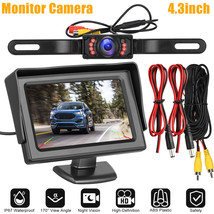 4.3&quot; Car Rear View Backup Camera Waterproof Parking System Night Vision+... - $51.99