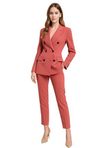 Royal Duchess Kate Double-breasted Blazer &amp; Slim-leg Cropped Trousers 2-... - $129.99