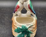 Morton Pottery 1950s Love Bird Planter Vase USA Pottery 7&quot; Vintage Brigh... - $22.49
