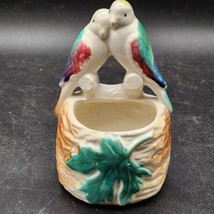 Morton Pottery 1950s Love Bird Planter Vase USA Pottery 7&quot; Vintage Brigh... - $22.49