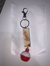 Handcrafted Keychain Lightweight Wood Piece Decoupaged With Lure Image &amp;... - $5.90