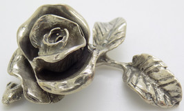 Vintage Italiano Hecho a Mano Genuino Plata .800 Flor Rosa Figura Miniature - £37.45 GBP