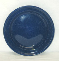 Vintage Style Graniteware Plate Kitchen / Camping Tool Blue w White Specks - $14.84