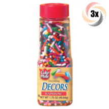 3x Shaker Cake Mate Decorating Decors Rainbow Sprinkles | 1.75oz | Fast ... - £12.40 GBP