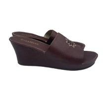 Cole Haan Country Wedge Sandals Brown Leather Slip On Womens 8 - £31.64 GBP