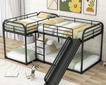 L Shaped Bunk Bed For 4, Quad Bunk Bed Twin Size, Metal Bunk Bed Frame F... - $702.99