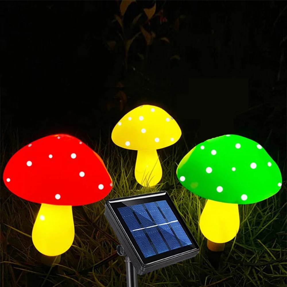 Outdoor Solar Garden Lights 3 In 1 Smart Sensor Mushroom Lamp LED Waterproof Pat - £196.51 GBP