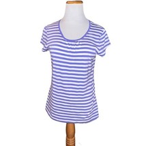 Columbia Striped Short Sleeve Top Women&#39;s Blue/White Scoop Neck Pullover... - $5.00