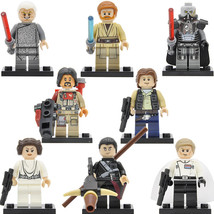 8pcs/set Star Wars Minifigures Toys Darth Malgus Palpatine Han Solo Leia Obi-Wan - £13.57 GBP