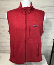 Patagonia Men&#39;s Red Better Sweater Fleece Vest 25880 Full Zip Size Medium - £30.50 GBP