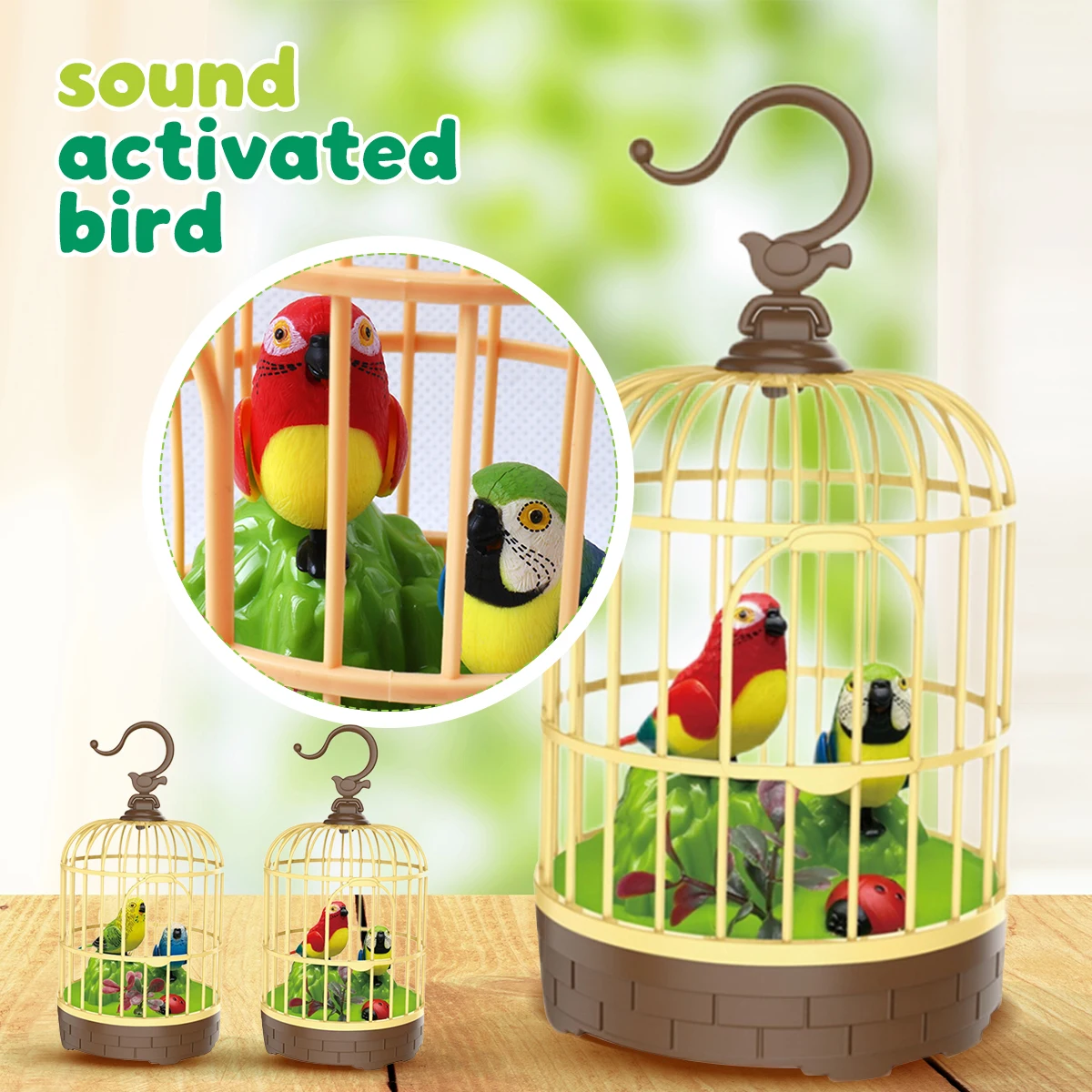 Singing&amp;Chirping Bird In Cage Realistic Sounds&amp;MovementsSinging Chirping Bird - £12.15 GBP+