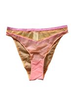 CALVIN KLEIN CK One Sheer Pride High Waisted Orange Pink Tanga Panty Siz... - $24.83 CAD