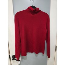 Ann Taylor LOFT Red Turtleneck Sweater XL Merino Wool Cashmere Blend Hol... - $28.00