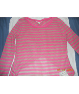 Derek Heart Juniors multi-color striped polyester knit long sleeve shirt... - $133.27 MXN