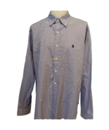 Ralph Lauren Long Sleeve Dress Shirt Light Blue Plaid 17 1/2&quot; - $19.34 CAD