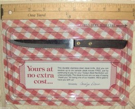 Reader&#39;s Digest Vintage Serrated STEAK KNIFE wood handle 8 1/4&quot; 1989 readers - £18.73 GBP