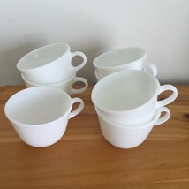 7 Vintage Pyrex White Coffee Cups Mugs Milk Glass Corning USA  - £13.43 GBP