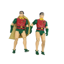 VINTAGE 1989 DC COMICS SUPER HEROS 2 ROBIN FIGURES TOY BIZ 1 CAPE KARATE... - $23.75