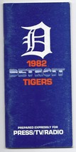 1982 Detroit Tigers Media Guide - $23.92