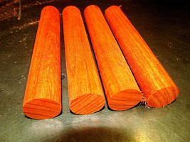 (4) COLORFUL ROUND PADAUK PEN BLANKS 5 1/2 TO 6&quot; LONG BY 15/16&quot; DIAMETER - $13.62 CAD
