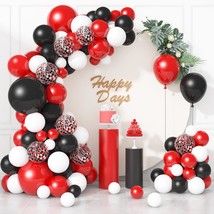 133Pcs Red And Black Balloons Garland Arch Kit For Red And Black Graduation Deco - £16.41 GBP