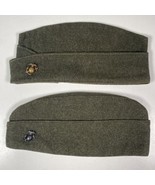 2 Military Navy Army Marine Garrison Wool Hat Cap W/ Globe Anchor Eagle ... - £34.08 GBP