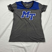 Colosseum Womens Jersey T-Shirt Grey Blue Raiders Middle Tennessee V Neck XL - £11.94 GBP