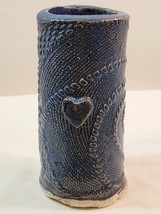 Vintage Handmade Blue Bitossi Bud Vase/ Cylinder Vase Stoneware Clay Art Pottery - £21.06 GBP