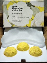 Vintage Avon Flower Frost Collection Crescent Plate With Lemon Scented Soaps - £10.78 GBP