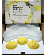 Vintage Avon Flower Frost Collection Crescent Plate With Lemon Scented S... - £10.58 GBP