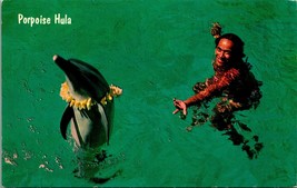 Focena Dolphin Hula Mare Life Park Oahu Hawaii Cromo Cartolina B10 - £5.57 GBP