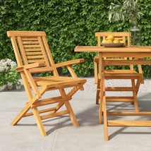 Folding Garden Chairs 2 pcs 56x63x90 cm Solid Wood Teak - £73.35 GBP