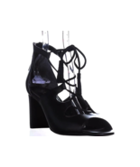 Lauren Ralph Lauren Lace-up Heels Size 6B Hasel Black Leather Open Toe S... - £22.65 GBP