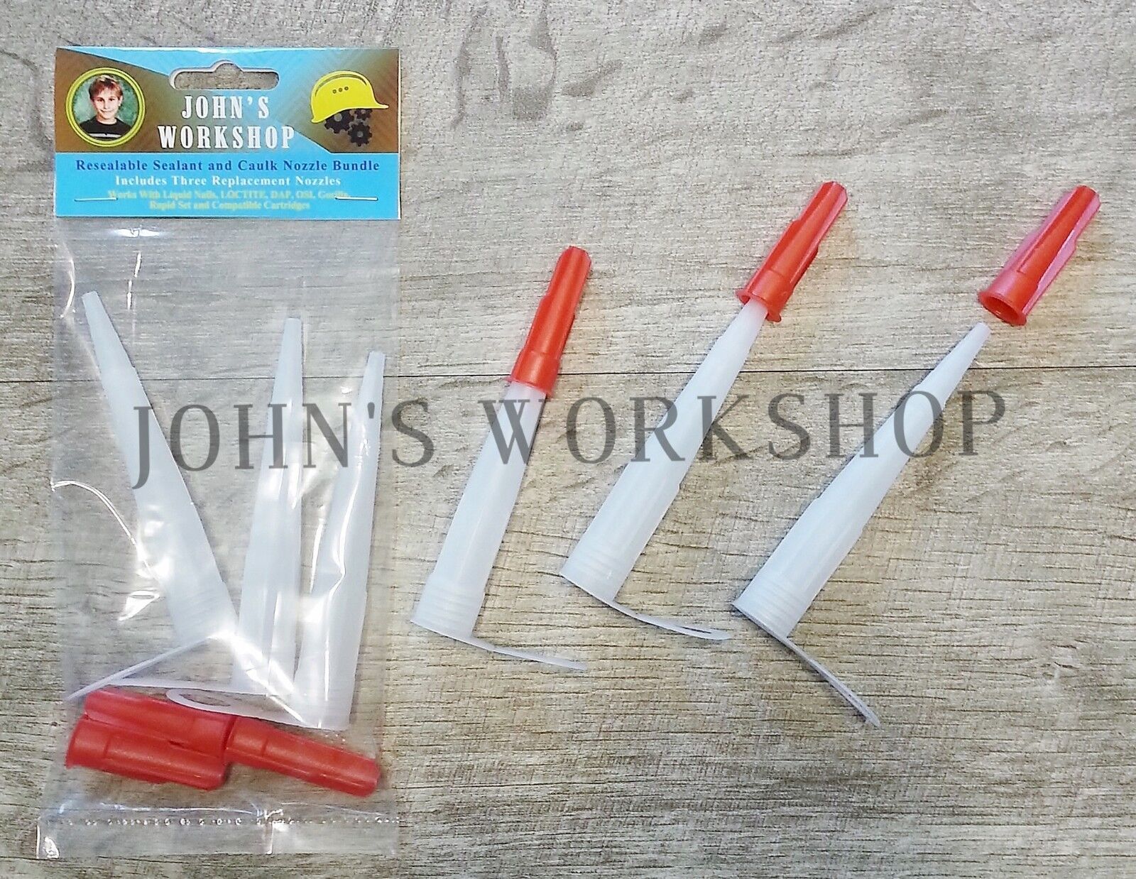 Resealable Caulk and Sealant 3 Nozzle Bundle - With Screw Tight Caps - $3.38