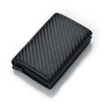  Carbon Fiber Wallets Men  Card Holder Slim Wallet Magic Trifold Leather Thin Mi - £18.50 GBP