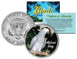 AFRICAN GREY BIRD JFK Kennedy Half Dollar US Colorized Coin - £6.73 GBP