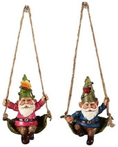 Gnome 49437 Mini Figurine 2 PC Garden Swinger Indoor Outdoor Ornament 3.75&quot; H - £15.78 GBP